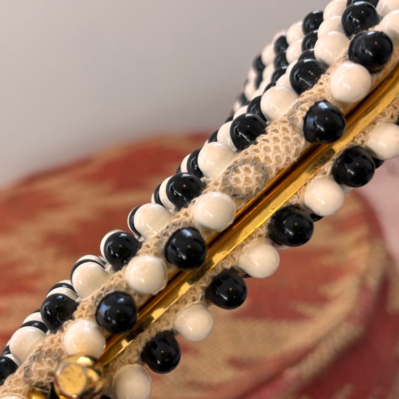 Beaded Vintage Black and White Clutch - Picture 7 of 7